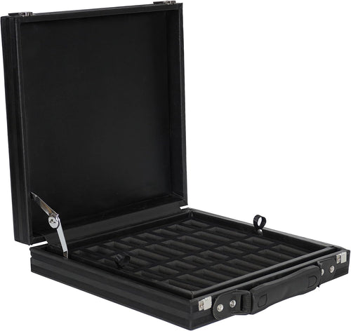 Heirloom Leather Chess Storage Case — Lockable, Velvet-Lined
