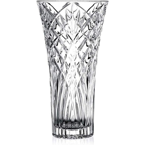 EDozom 12" Crystal Clear Glass Vase – Elegant Floral Centerpiece for Home, Office & Special Occasions