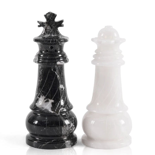 Marble Salt & Pepper Set - Chess Design