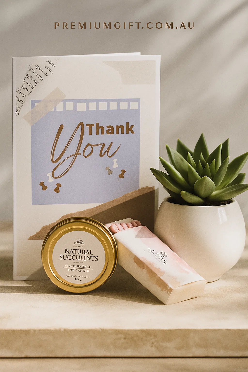Staff Appreciation Gift Box – Succulent, Soy Candle, Matches and Custom Card