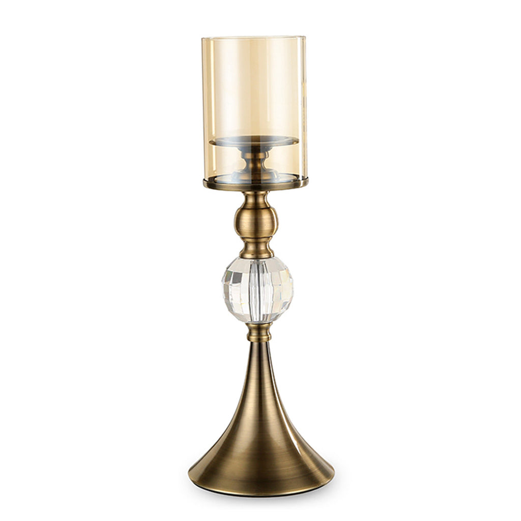 43cm Glass Candle Holder Candle Stand Glass/Metal image 1