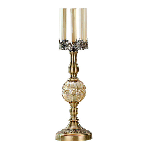 47cm Glass Candle Holder Candle Stand Glass/Metal image 1