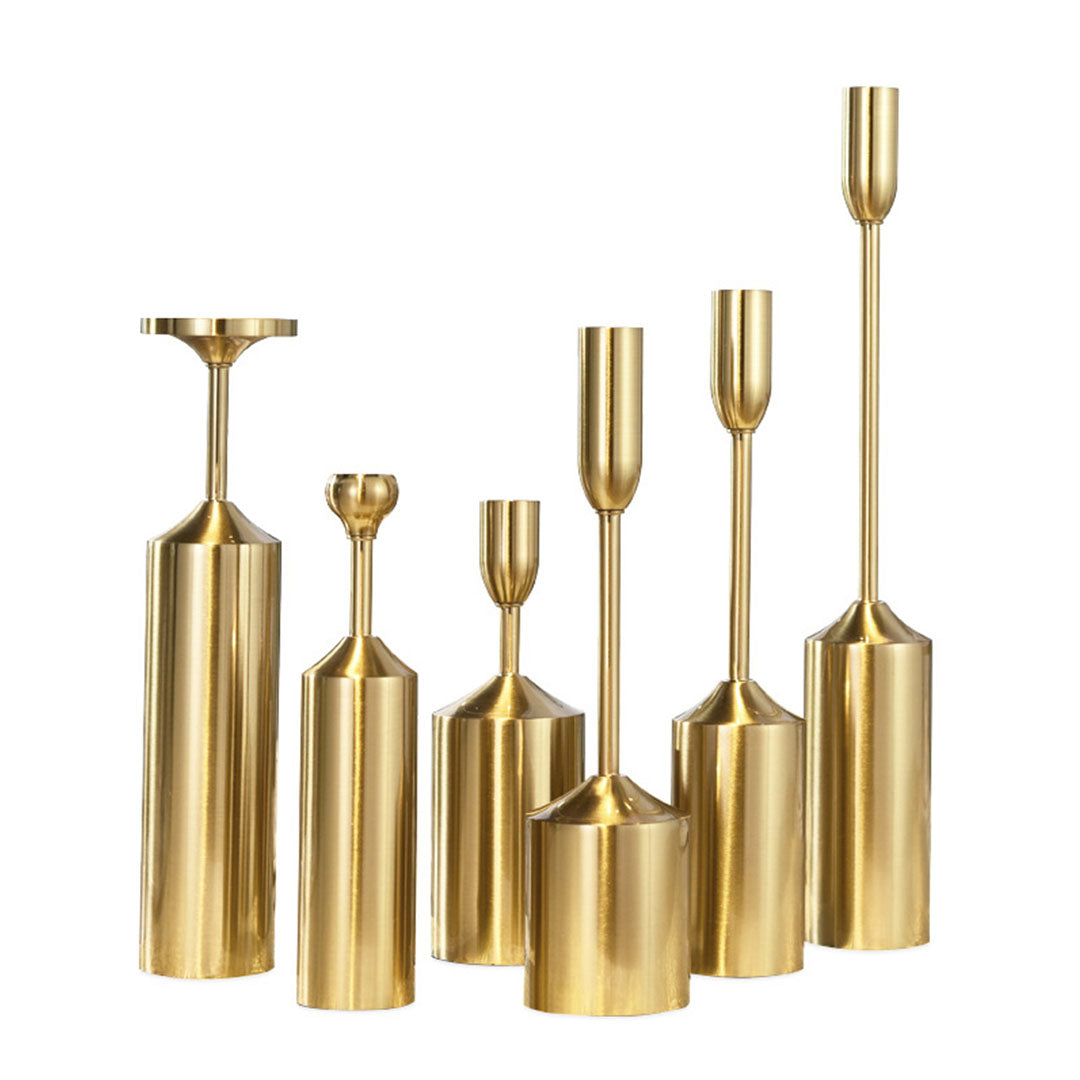 pcs Gold Iron Taper Luxury Candlestick Candle Holder Stand Pillar 1