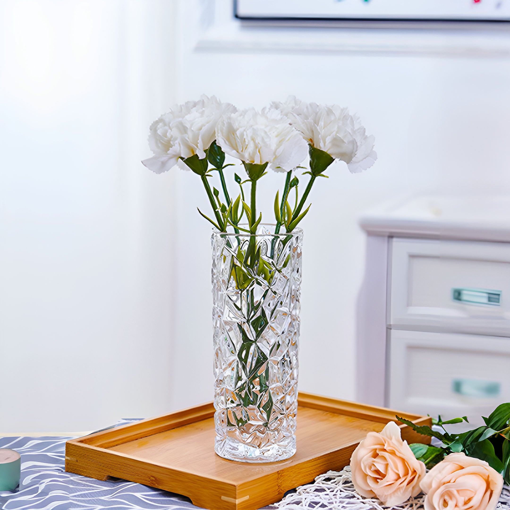14cmx30cm Heavy Duty Glass Vase Crystal Clear Design for Home Décor image 2