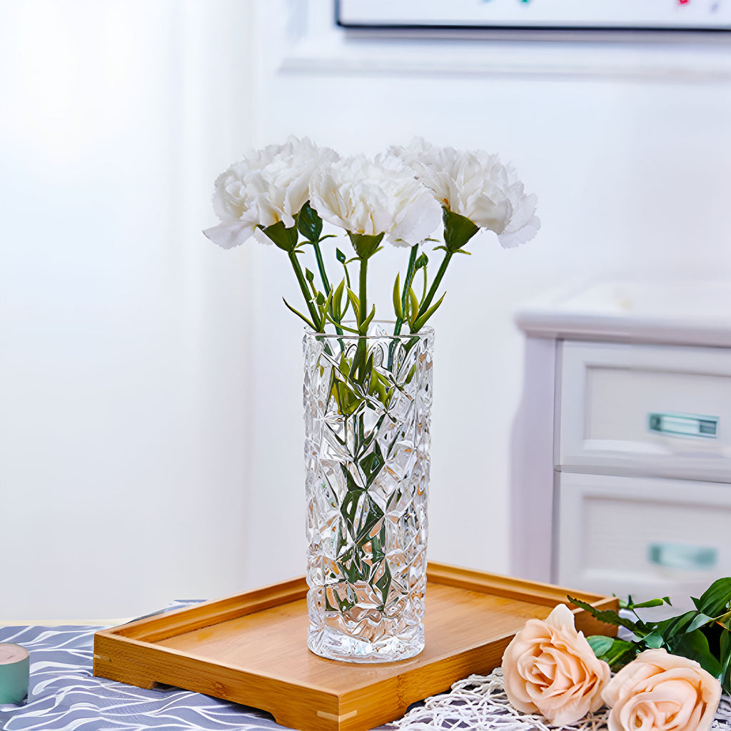 30cm Sleek Clear Glass Vase Elegant Wide Crystal Design for Modern Home … image 2