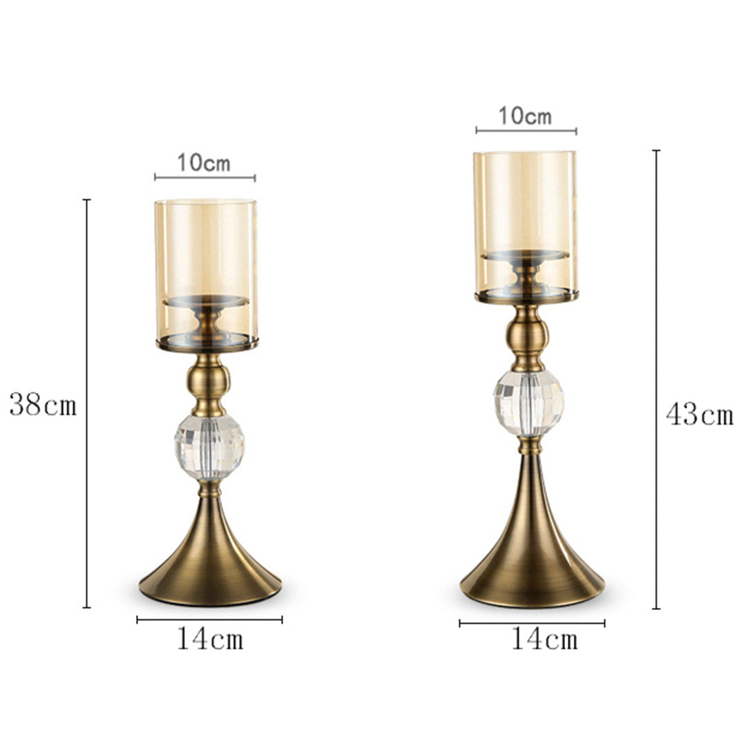 cm 38cm Glass Candle Holder Candle Stand Glass/Metal 2