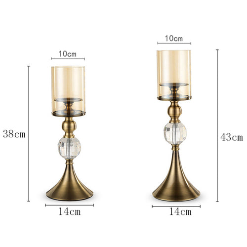 cm 38cm Glass Candle Holder Candle Stand Glass/Metal 2
