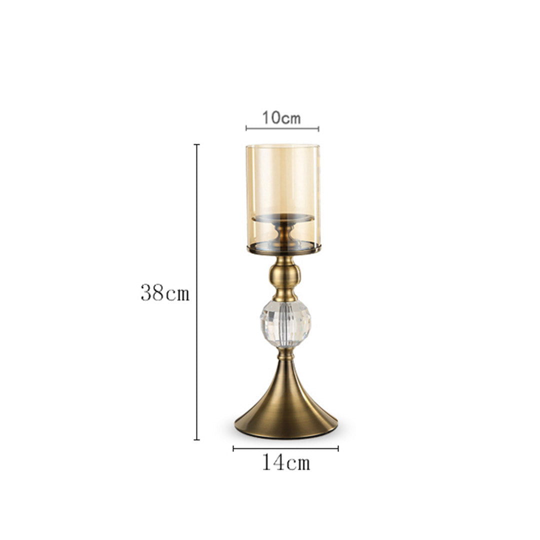 cm Glass Candle Holder Candle Stand Glass/Metal 2