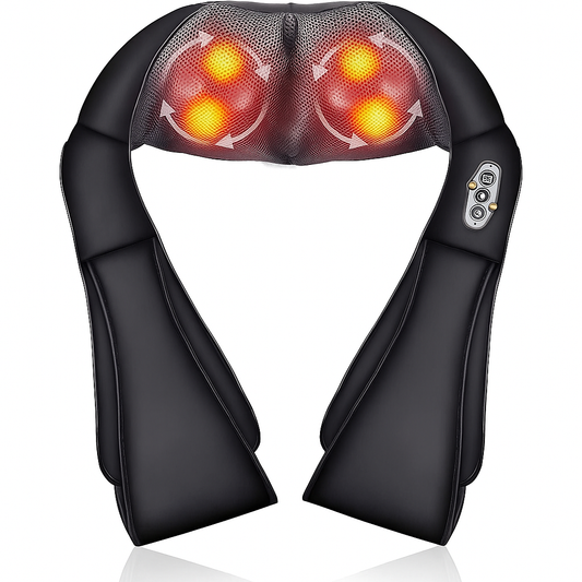 Shiatsu Neck & Shoulder Massager with Heat – Deep Kneading Back & Body Massage Pillow