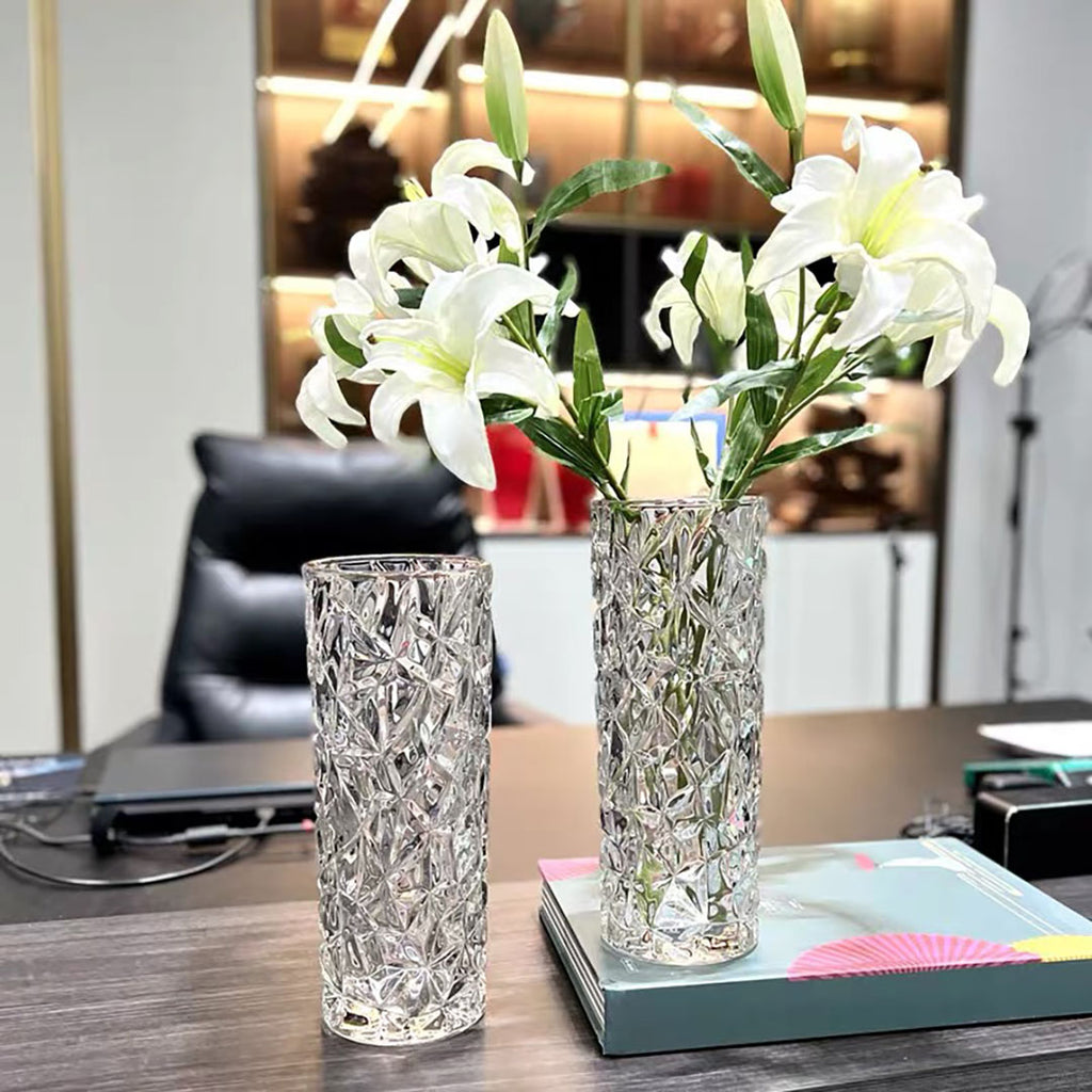 30cm Sleek Clear Glass Vase Elegant Wide Crystal Design for Modern Home … image 3