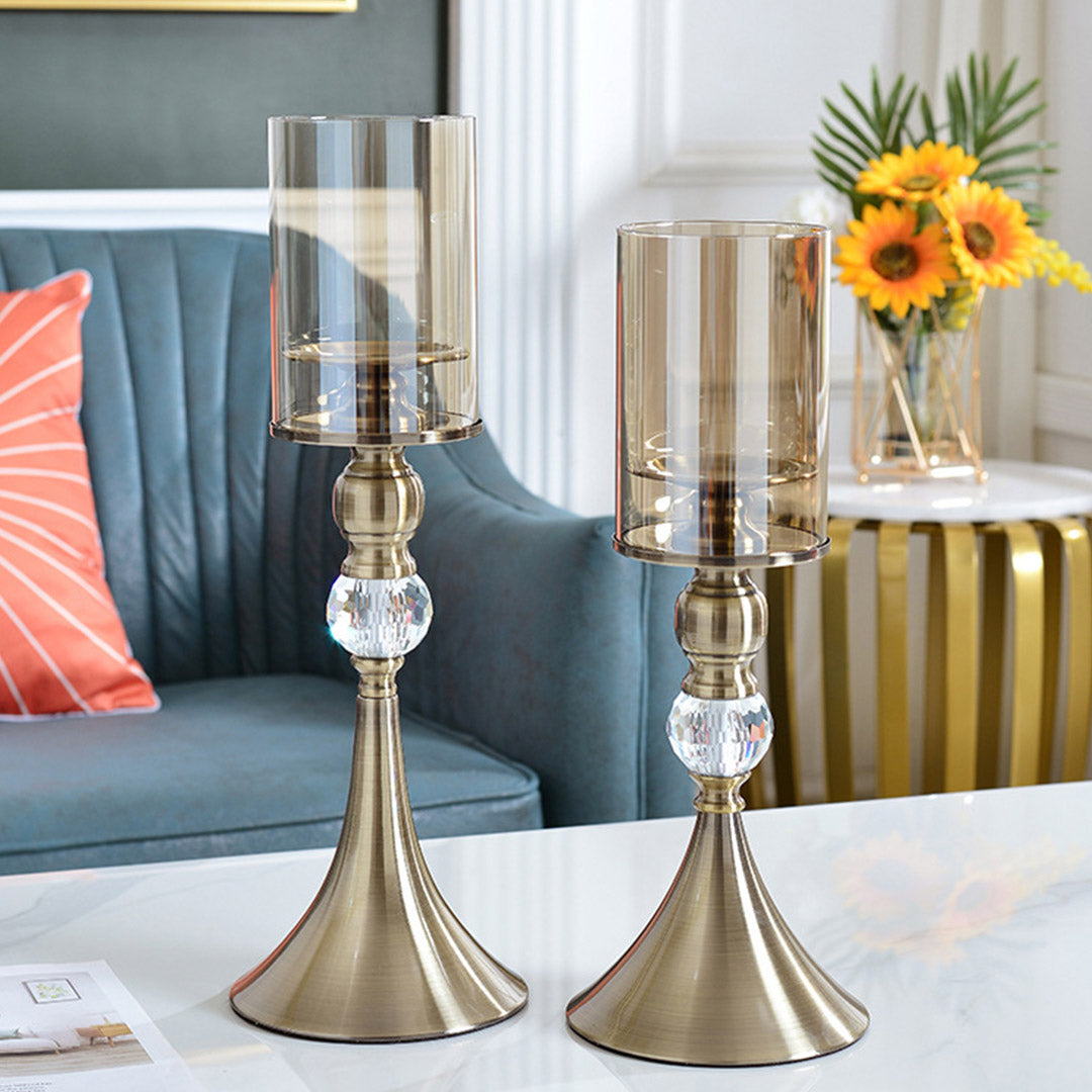 cm 38cm Glass Candle Holder Candle Stand Glass/Metal 3