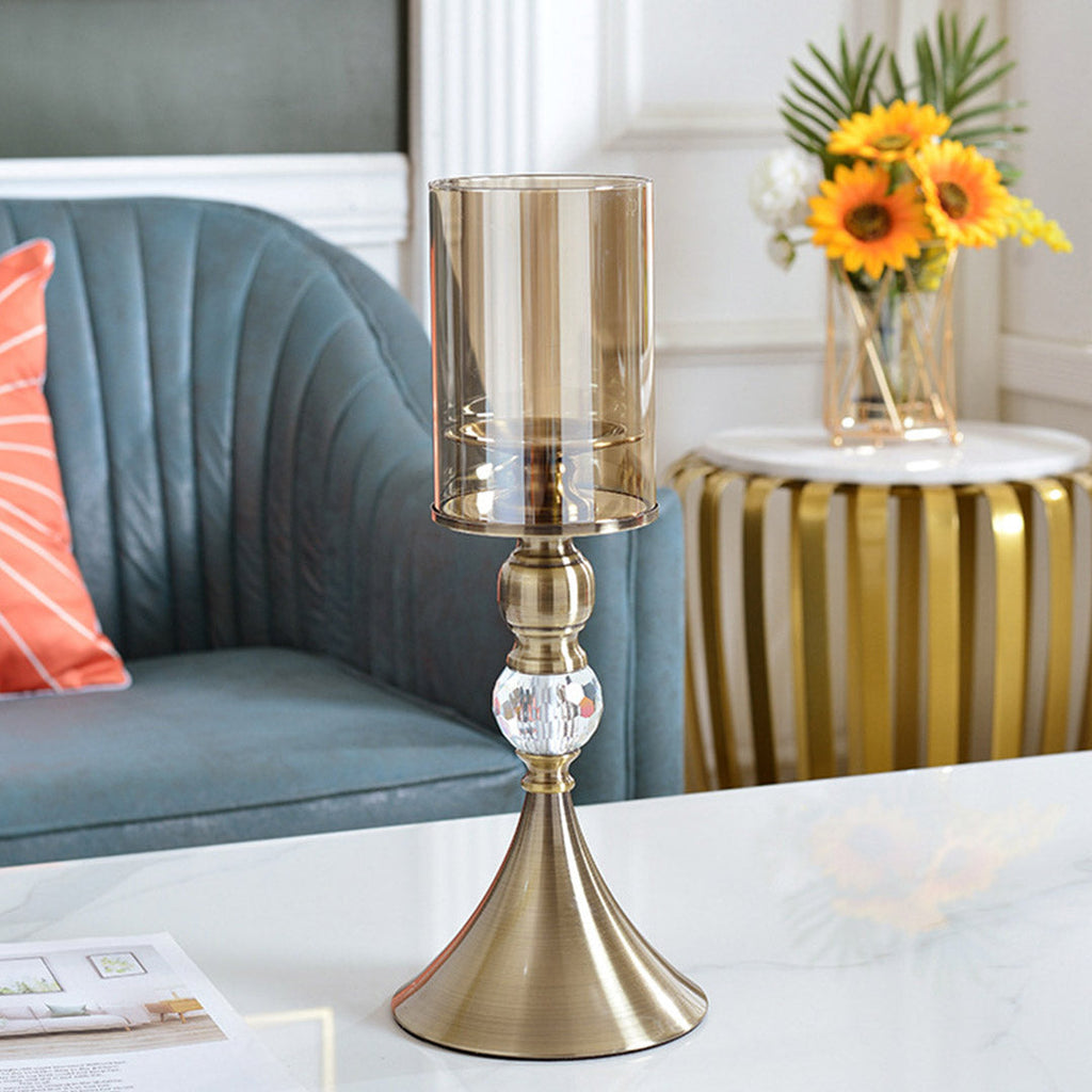 cm Glass Candle Holder Candle Stand Glass/Metal 3