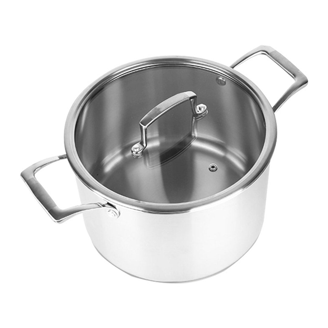 22cm Stainless Steel Soup Pot Stock Cooking Stockpot Heavy Duty Thick Bo… image 4