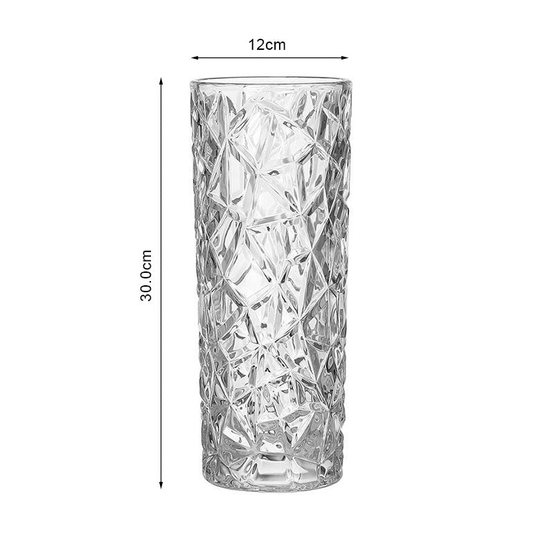 30cm Sleek Clear Glass Vase Elegant Wide Crystal Design for Modern Home … image 5