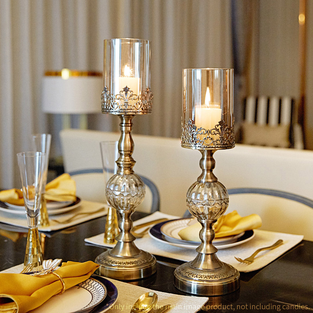 47cm Glass Candle Holder Candle Stand Glass/Metal image 5