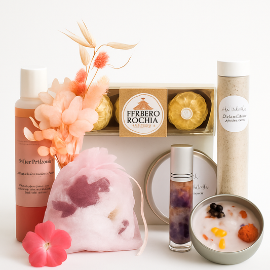 Wellness Gift Box – Self-Care Set with Candle, Body Scrub, Bath Salts and Chocolates