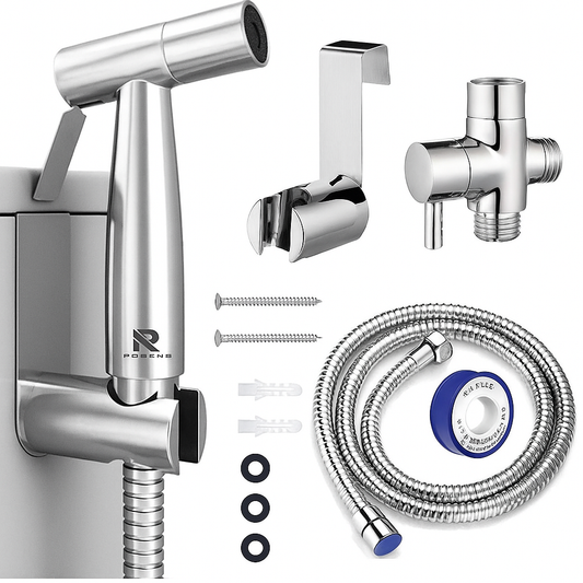 Handheld Bidet Sprayer Set – Adjustable Jet Spray with Stainless Steel Hose & Easy Mount Kit