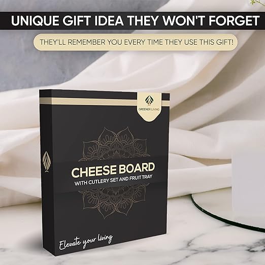 🧀 Bamboo Cheese Board & Knife Set – Premium Charcuterie Platter with… 5