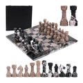 Marble Chess Set 38cm – Black Zebra & Oceanic