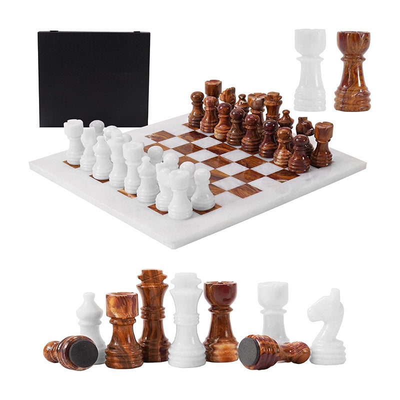Marble Chess Set 30cm – Red & White