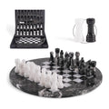 Marble 30 cm Round Chess Set With Standard Storage Box