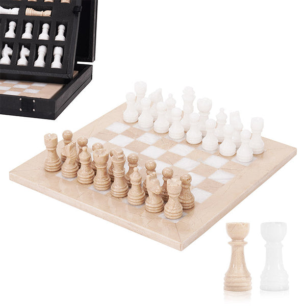 Marble Chess Set 25cm – Verona & White