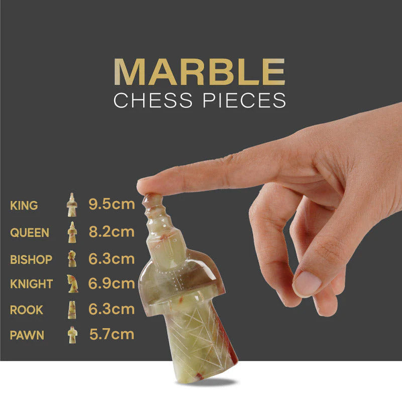 Marble Chess Set 38cm Special Edition Chess Set – Green & White