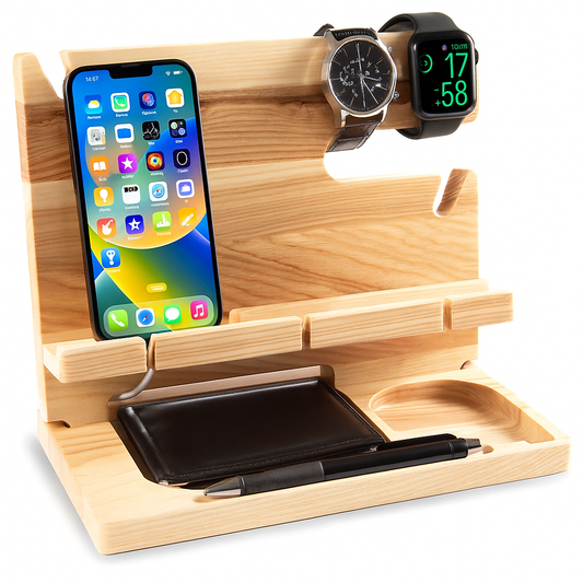 Wooden Docking Station – Handcrafted Nightstand Organizer