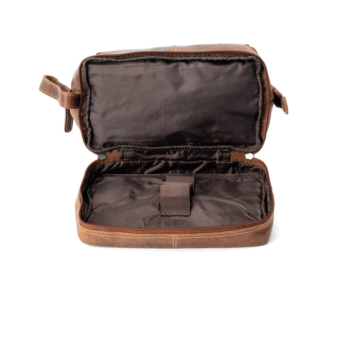 Greenwood Napier Leather Toiletry Bag — Full Grain Leather Dopp Kit with Zip Closure (Sandal) — image 4