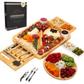 🧀 Bamboo Cheese Board & Knife Set – Premium Charcuterie Platter with… 1