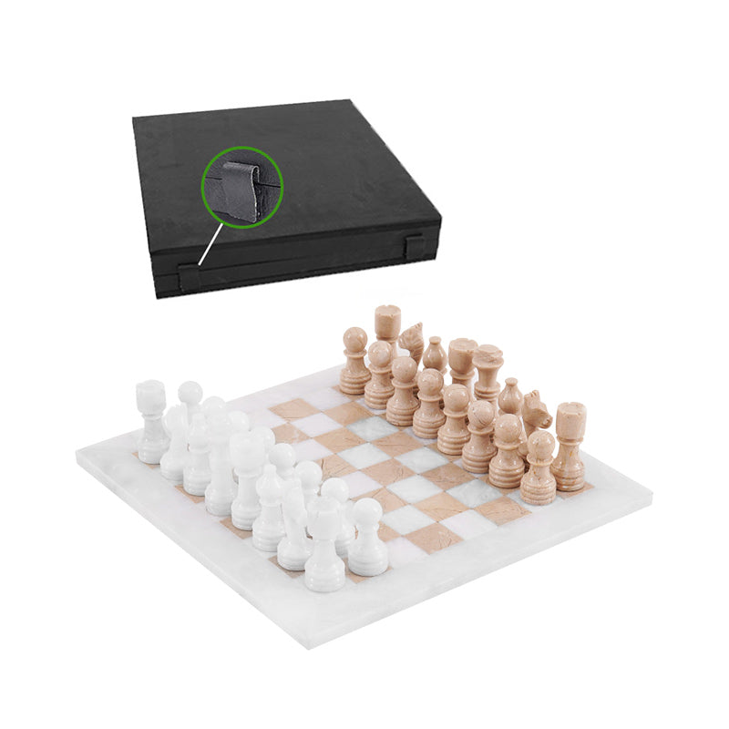 Marble Chess Set 30cm – Verona & White