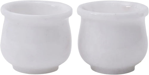 Radicaln Marble Shot Glasses White 2" Inches Handmade Small Whiskey Glasses for Bar Set - Tequila Glasses Set of 2 for Drinking Wine, Beer & Vodka, Shot Glasses Set
