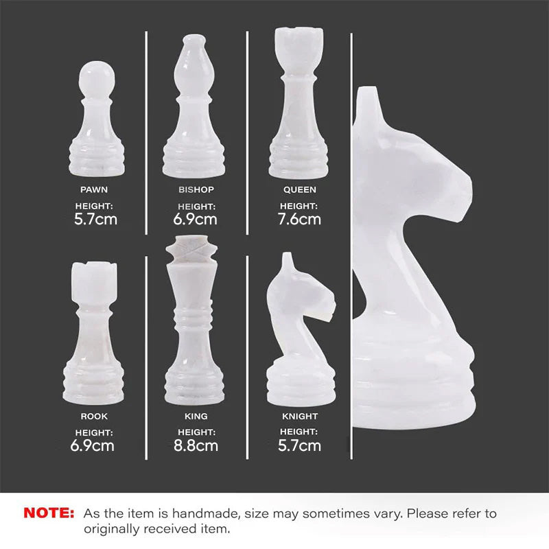 Marble Chess Set 38cm – Black & White
