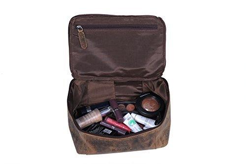 KomalC Genuine Unisex Vanity Leather Dopp Kit