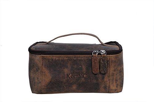 KomalC Genuine Unisex Vanity Leather Dopp Kit