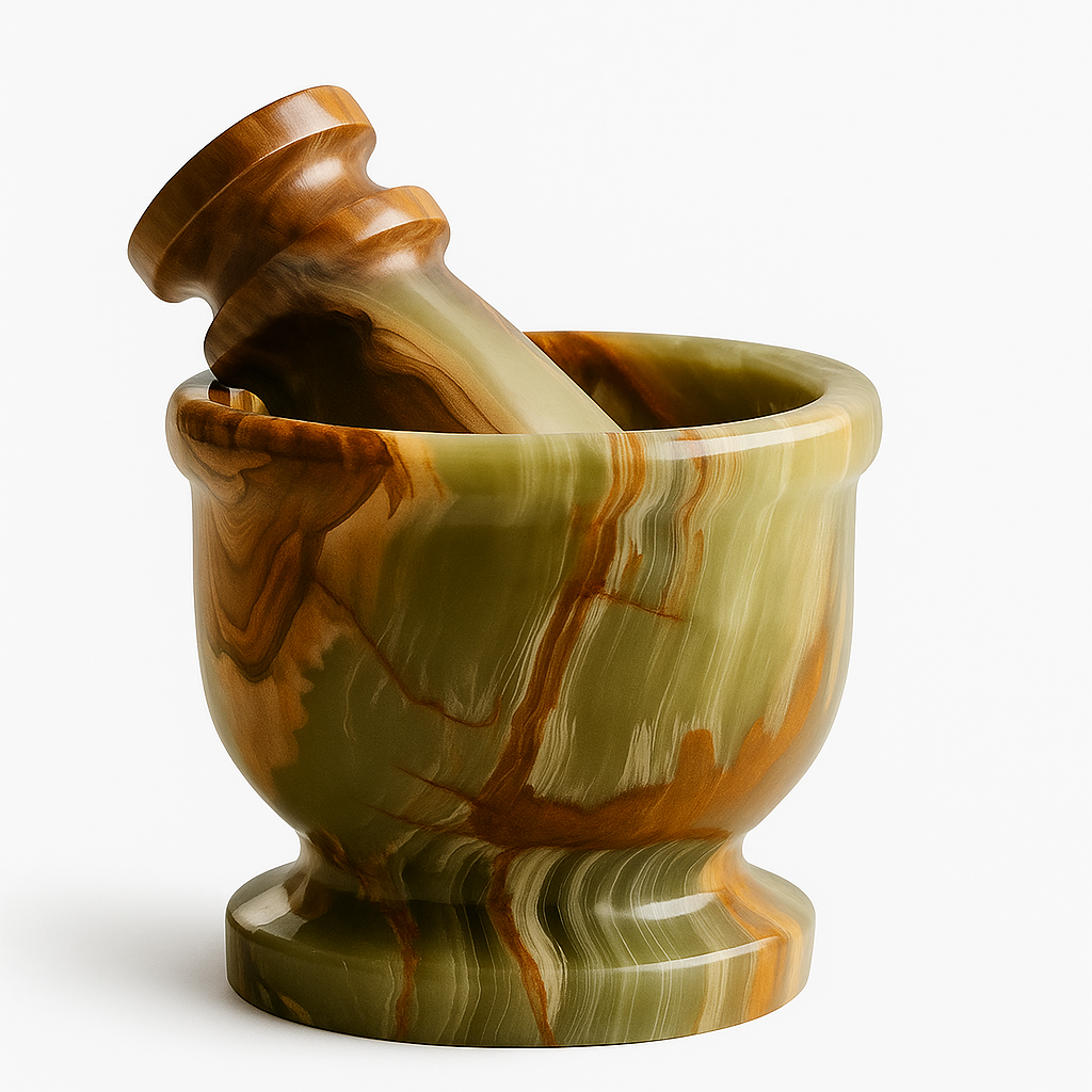Marble Mortar and Pestle Set – Handcrafted Natural Stone Grinder