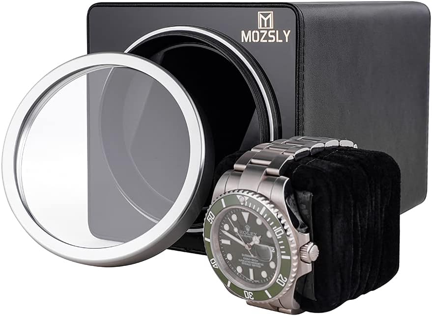 Rotare™ Single Watch Winder — Whisper-Quiet Motor & 12 Rotation Modes (Leather)
