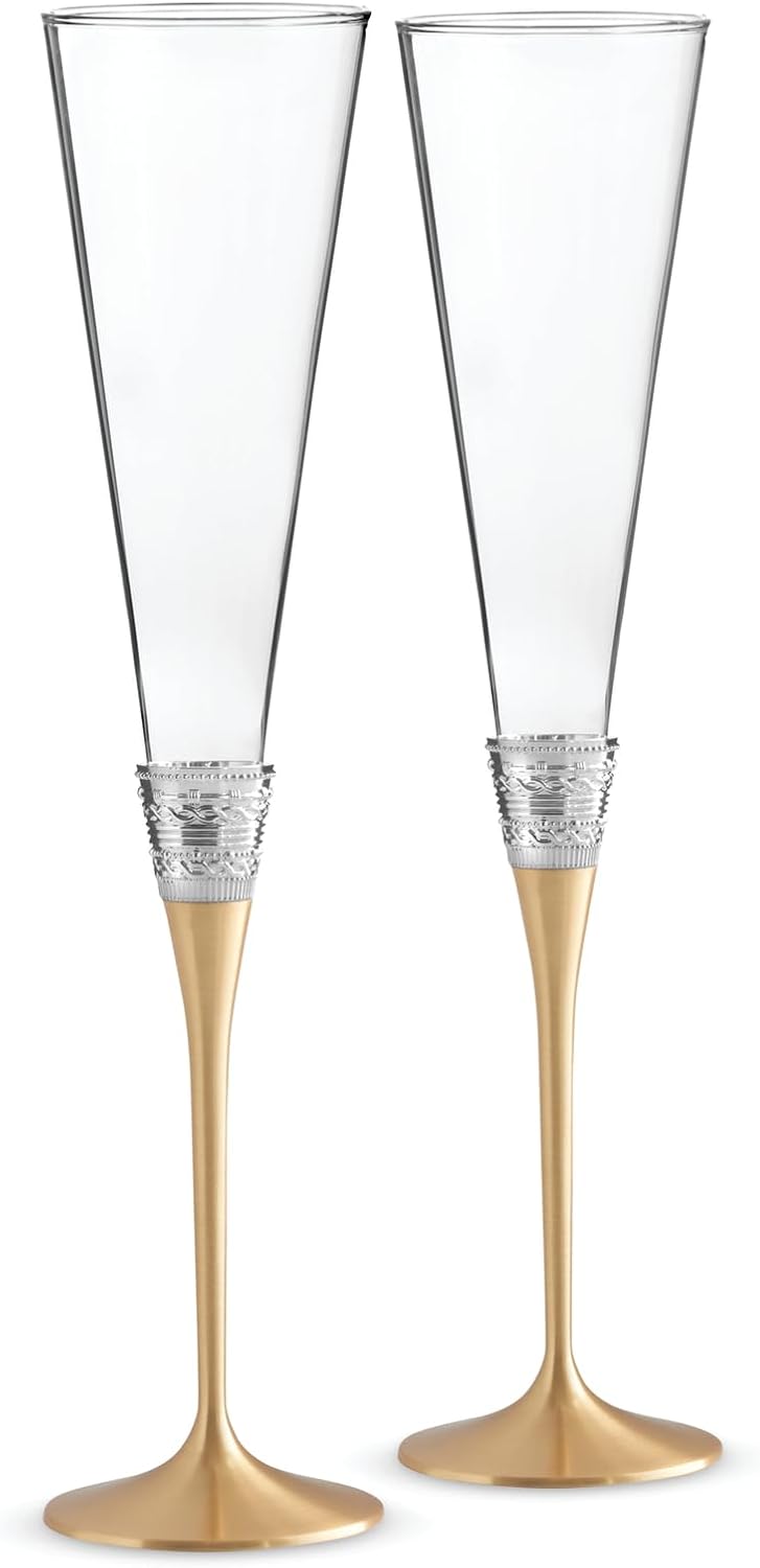 Wedgwood Vera Wang with Love Nouveau Gold Toasting Flutes