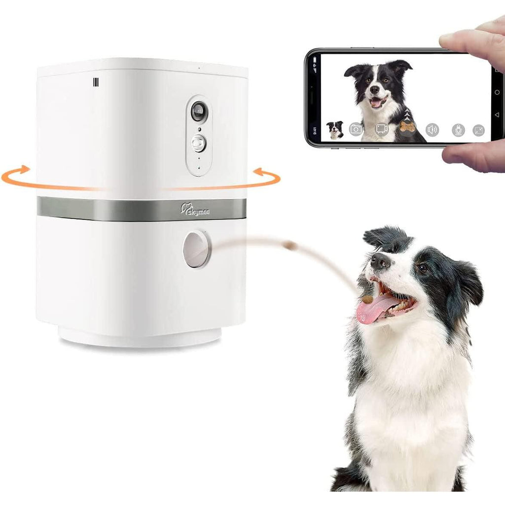 SKYMEE smart automatic pet feeder with 1080p HD camera and two-way audio for cats and dogs