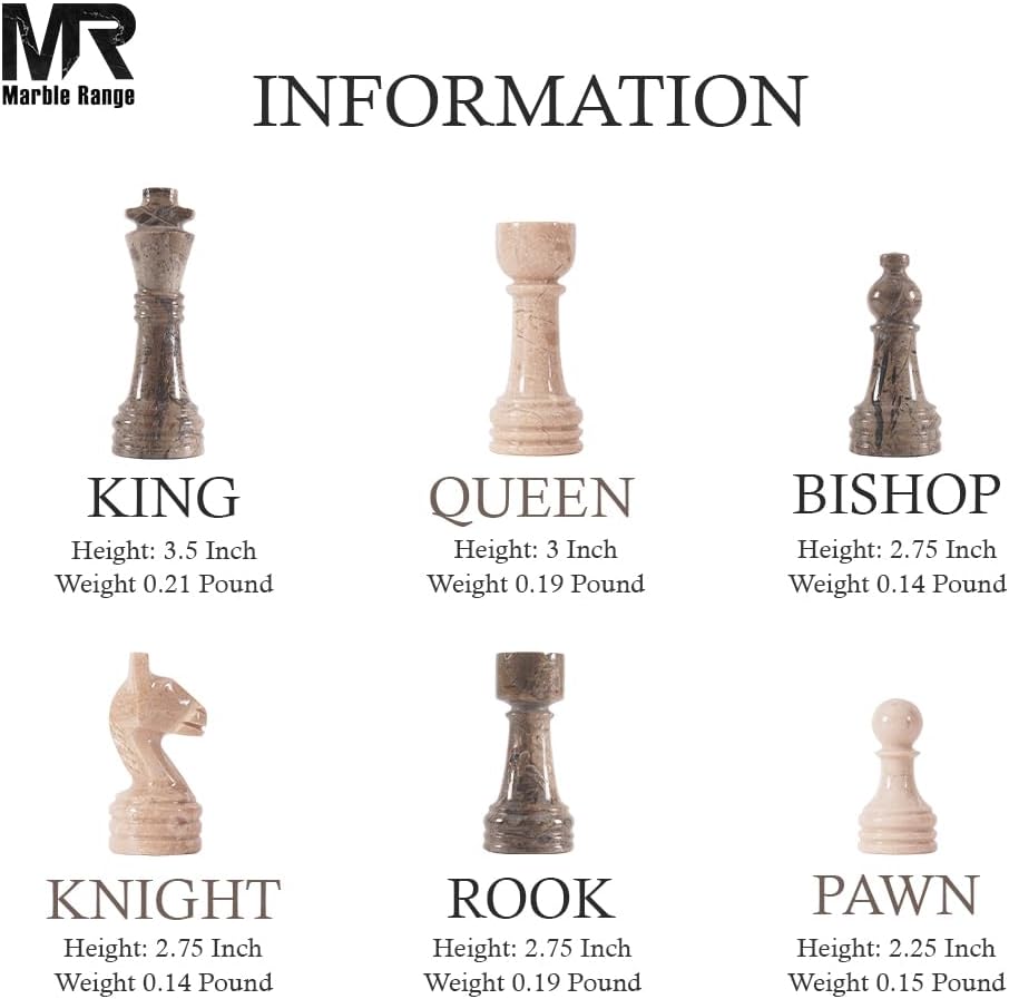 Marble Range Marble Chess Set for Adults 15" Strategic Board
