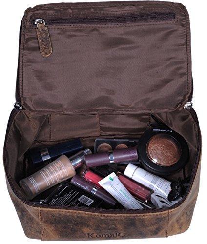 KomalC Genuine Unisex Vanity Leather Dopp Kit