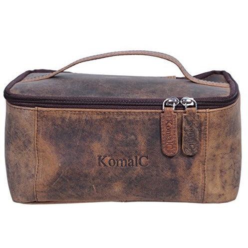KomalC Genuine Unisex Vanity Leather Dopp Kit