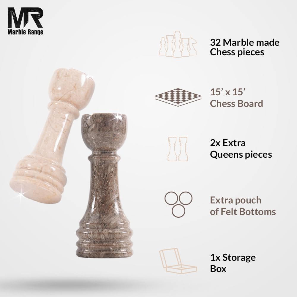 Marble Range Marble Chess Set for Adults 15" Strategic Board