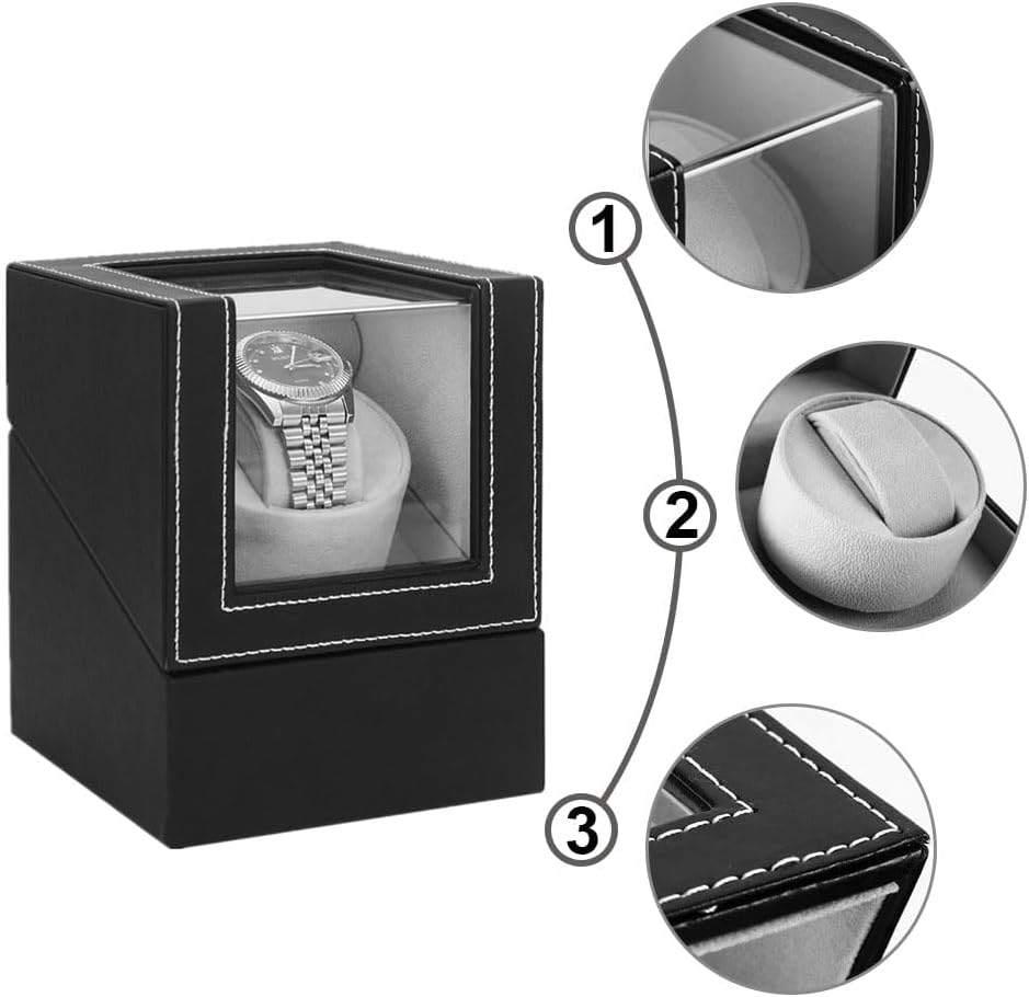 Rotare™ Heritage Single Watch Winder — Japanese Quiet Motor, Wood Shell