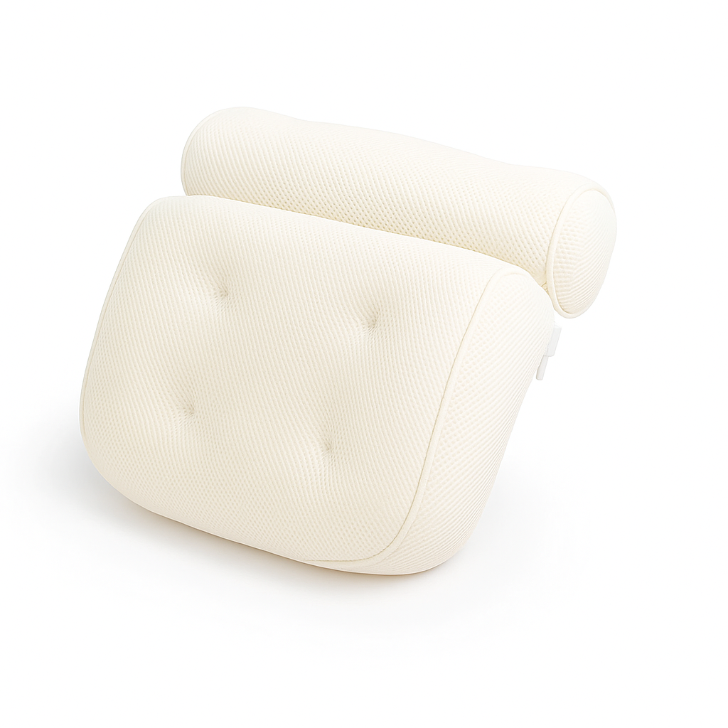 Luxury 2-Panel Bath Pillow – Soft Air Mesh Spa Cushion for Neck, Head & Back Support