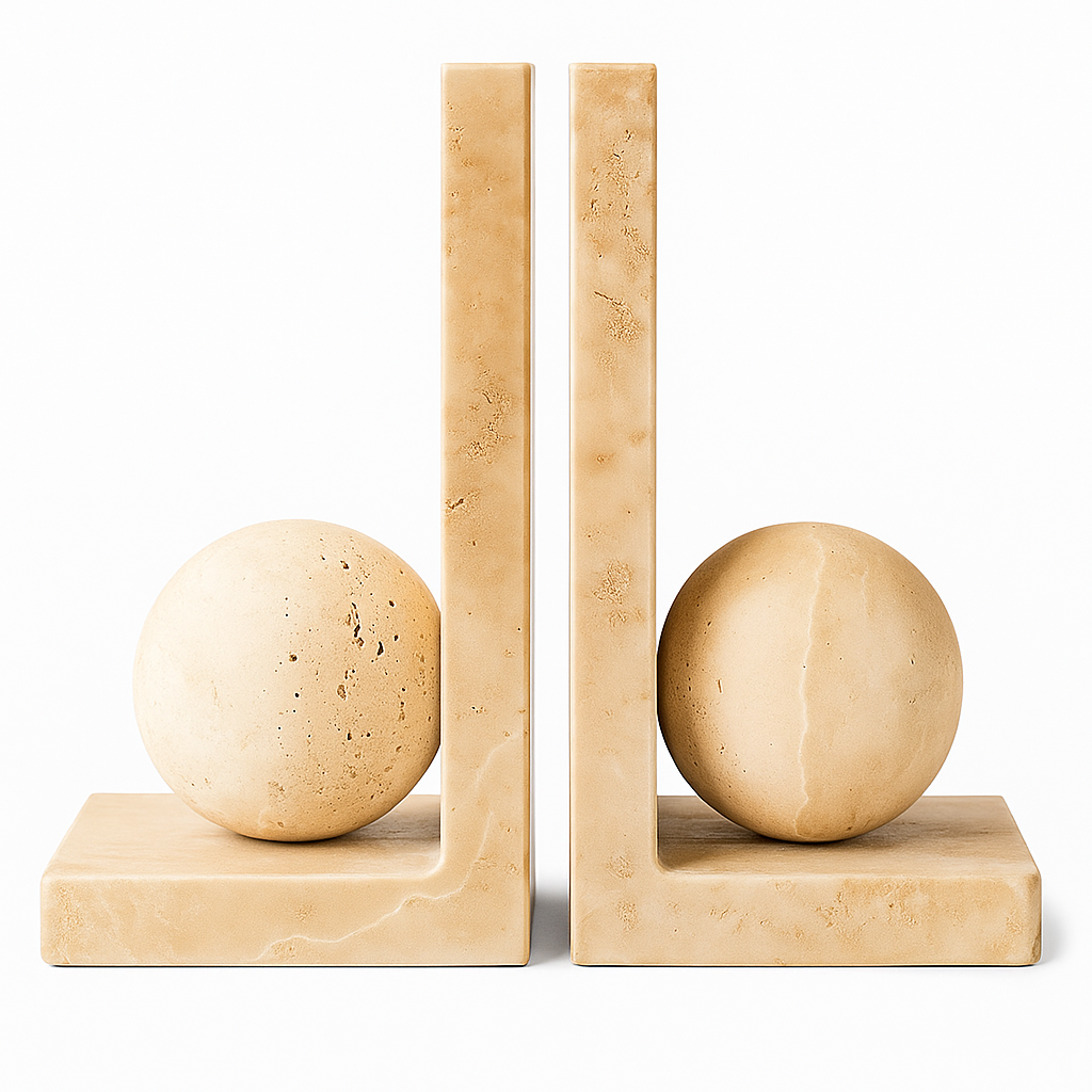 Marble Bookends Set – Natural Stone Book Holders for Home and Office