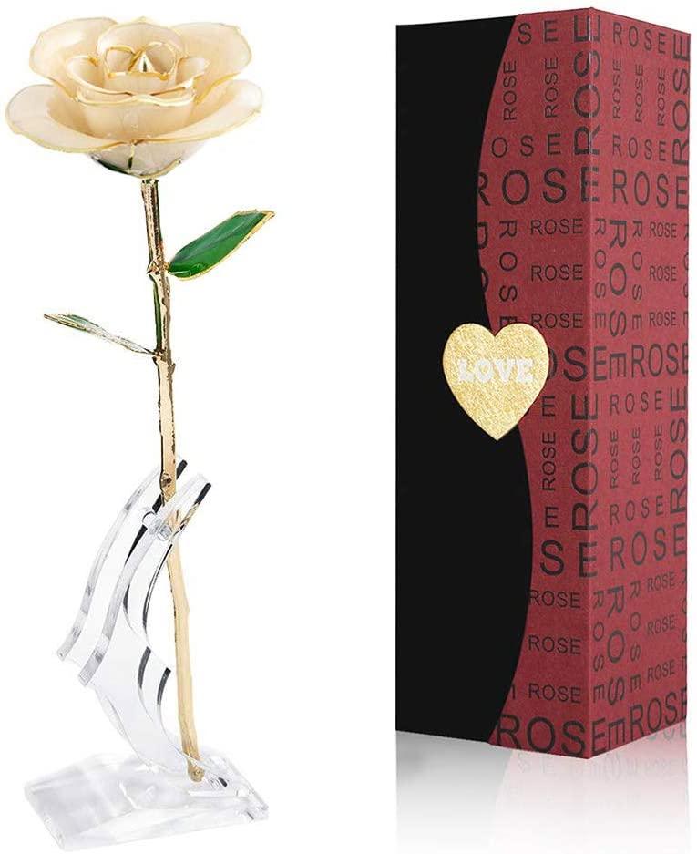 LOVLO Gold Dipped Rose 24k Red Gold Plated Rose