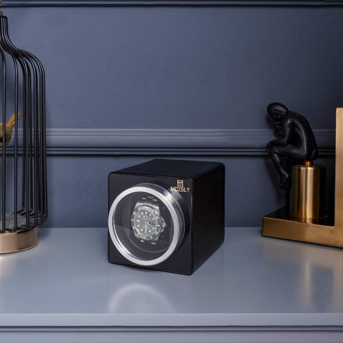 Rotare™ Single Watch Winder — Whisper-Quiet Motor & 12 Rotation Modes (Leather)