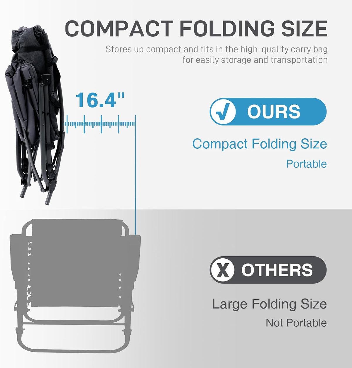 EVER ADVANCED Oversized Folding Rocking Camping Chair