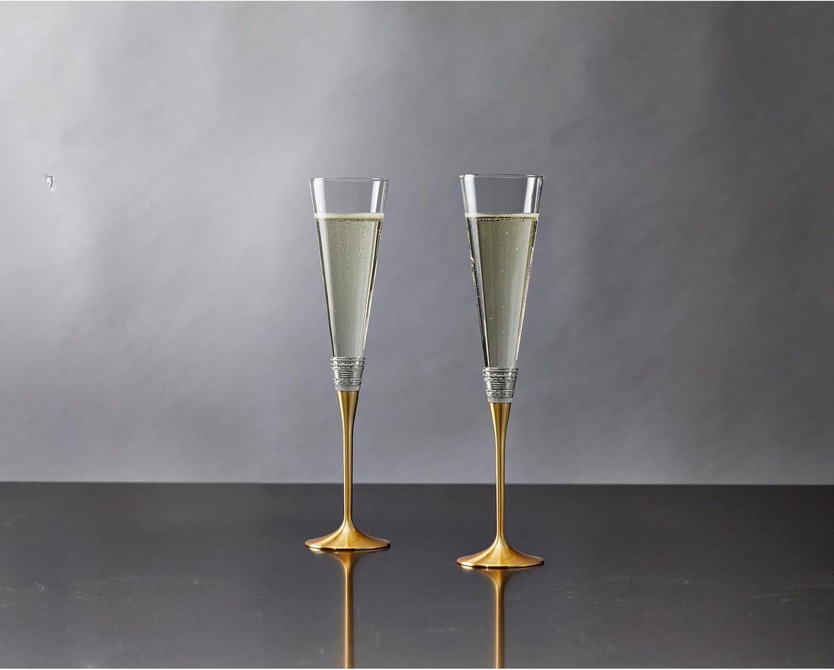 Wedgwood Vera Wang with Love Nouveau Gold Toasting Flutes
